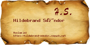 Hildebrand Sándor névjegykártya